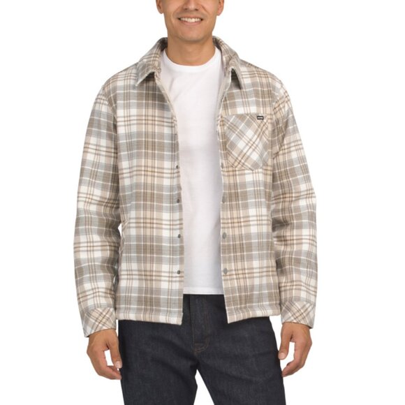 HURLEY Other - HURLEY Barely Bone Kody Plaid Sherpa Shacket